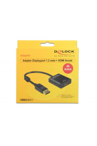 Obrázok pre DeLOCK 62607 adaptér k video kabelům 0,2 m DisplayPort HDMI Typ A (standardní) Černá