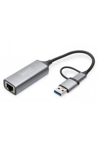 Obrázok pre Digitus DN-3028 kabelová redukce USB-C USB 3.1 RJ-45 Šedá