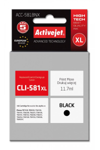 Obrázok pre Activejet Inkoust ACC-581BNX (náhradní inkoust CLI-581Bk XL; Supreme; 11,70 ml; černý)