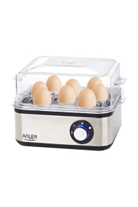 Obrázok pre Adler AD 4486 vařič vajec 8 vajec 800 W Černá, Saténová ocel, Průhledná