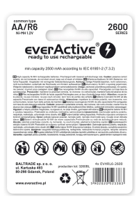 Akumulátory everActive Ni-MH R6 AA 2600 mAh Professional Line Obrázok pre Akumulátory everActive Ni-MH R6 AA 2600 mAh Professional Line