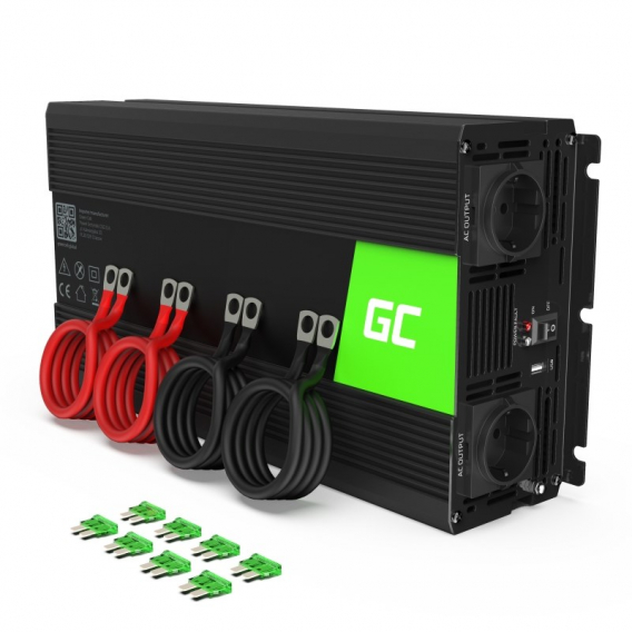 Obrázok pre Green Cell INV12 zdroj/transformátor Auto 3000 W Černá